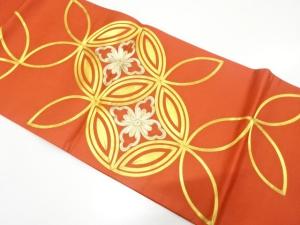 花七宝模様　刺繍　袋帯